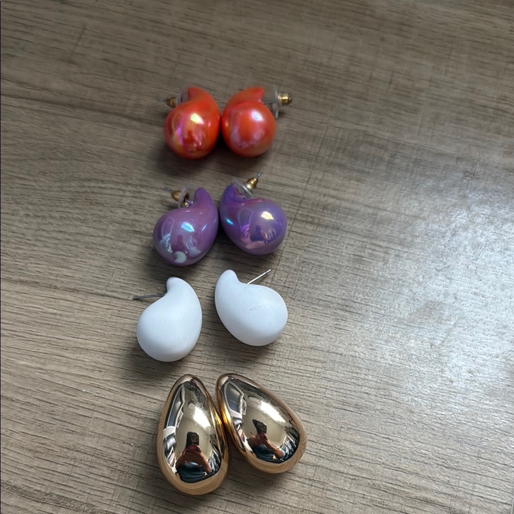 Set of Colorful Teardrop Earrings